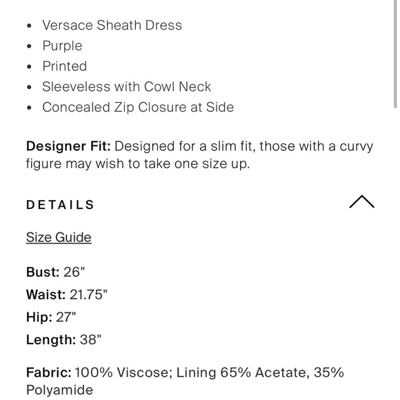 VERSACE Purple Sheath Dress, Size 42 (small) - Picture 8 of 8